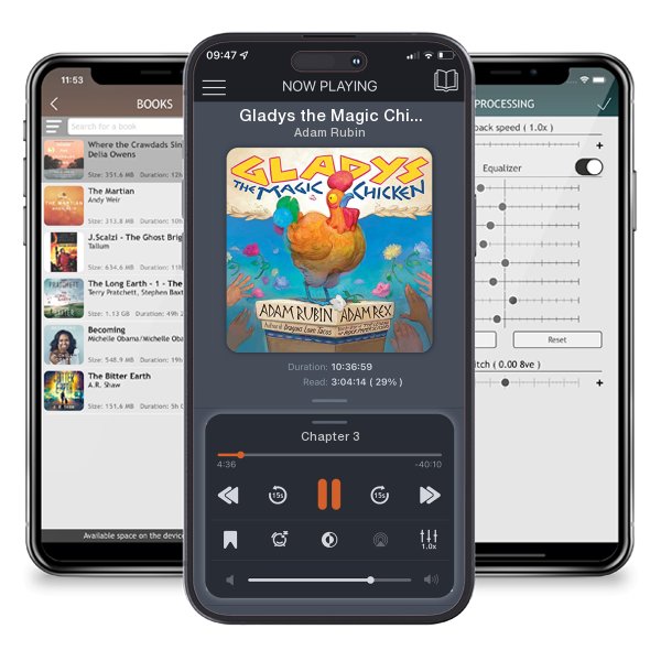 Download fo free audiobook Gladys the Magic Chicken by Adam Rubin and listen anywhere on your iOS devices in the ListenBook app.