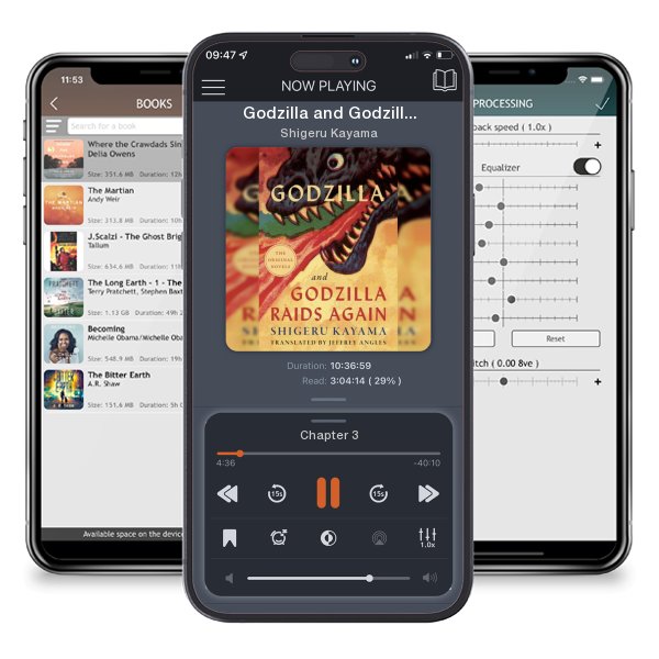 Download fo free audiobook Godzilla and Godzilla Raids Again by Shigeru Kayama and listen anywhere on your iOS devices in the ListenBook app.