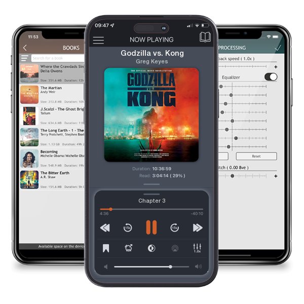 Download fo free audiobook Godzilla vs. Kong by Greg Keyes and listen anywhere on your iOS devices in the ListenBook app.