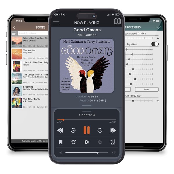 Download fo free audiobook Good Omens by Neil Gaiman and listen anywhere on your iOS devices in the ListenBook app.
