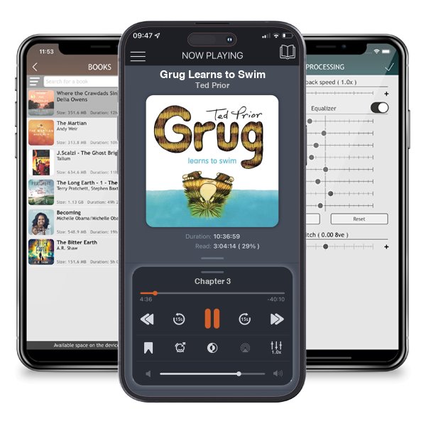 Download fo free audiobook Grug Learns to Swim by Ted Prior and listen anywhere on your iOS devices in the ListenBook app.