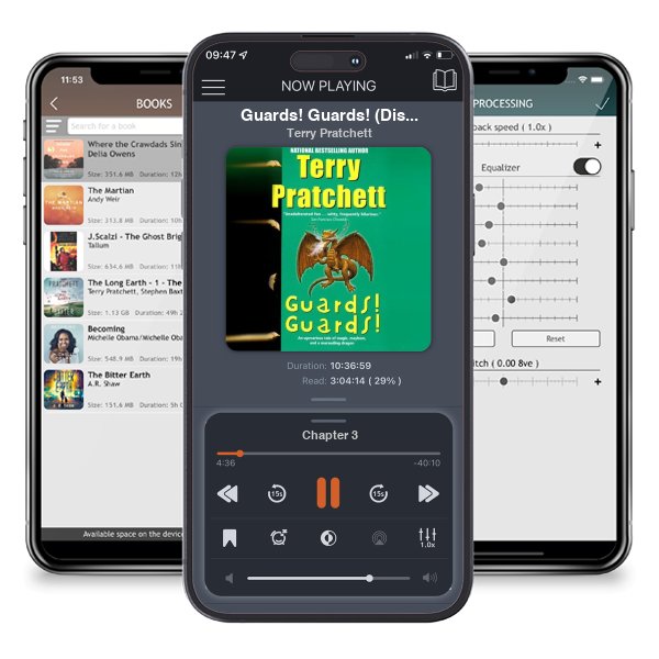 Download fo free audiobook Guards! Guards! (Discworld, #8; City Watch, #1) by Terry Pratchett and listen anywhere on your iOS devices in the ListenBook app.