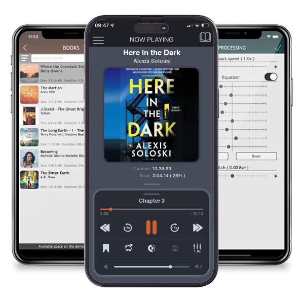 Download fo free audiobook Here in the Dark by Alexis Soloski and listen anywhere on your iOS devices in the ListenBook app.