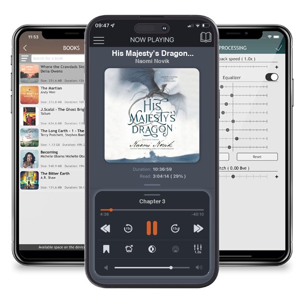 Download fo free audiobook His Majesty\'s Dragon: Temeraire, Book 1 by Naomi Novik and listen anywhere on your iOS devices in the ListenBook app.