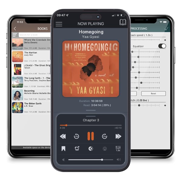 Download fo free audiobook Homegoing by Yaa Gyasi and listen anywhere on your iOS devices in the ListenBook app.
