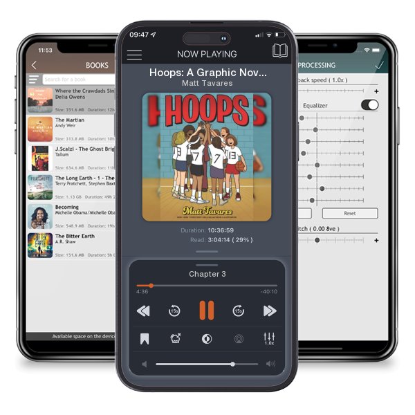 Download fo free audiobook Hoops: A Graphic Novel by Matt Tavares and listen anywhere on your iOS devices in the ListenBook app.