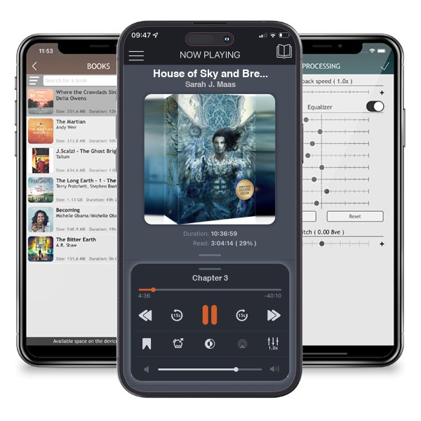 Download fo free audiobook House of Sky and Breath (B&N Exclusive Edition) (Crescent City Series #2) by Sarah J. Maas and listen anywhere on your iOS devices in the ListenBook app.