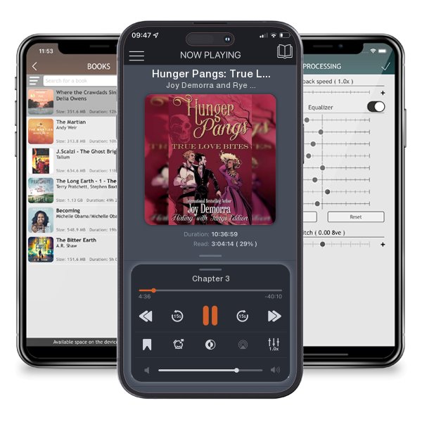 Download fo free audiobook Hunger Pangs: True Love Bites (Flirting with Fangs) by Joy Demorra and Rye Hickman and listen anywhere on your iOS devices in the ListenBook app.