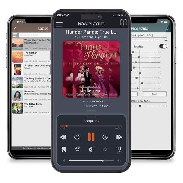 Download fo free audiobook Hunger Pangs: True Love Bites (Flirting with Fangs) by Joy Demorra, Rye Hickman, et al. and listen anywhere on your iOS devices in the ListenBook app.