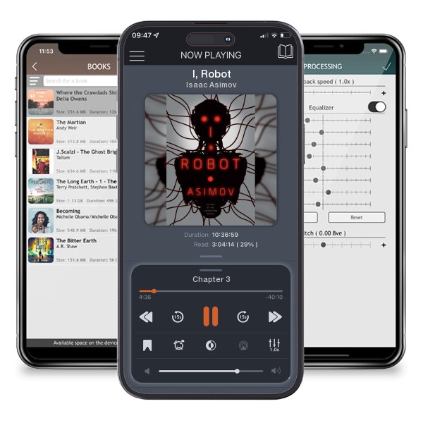 Download fo free audiobook I, Robot by Isaac Asimov and listen anywhere on your iOS devices in the ListenBook app.