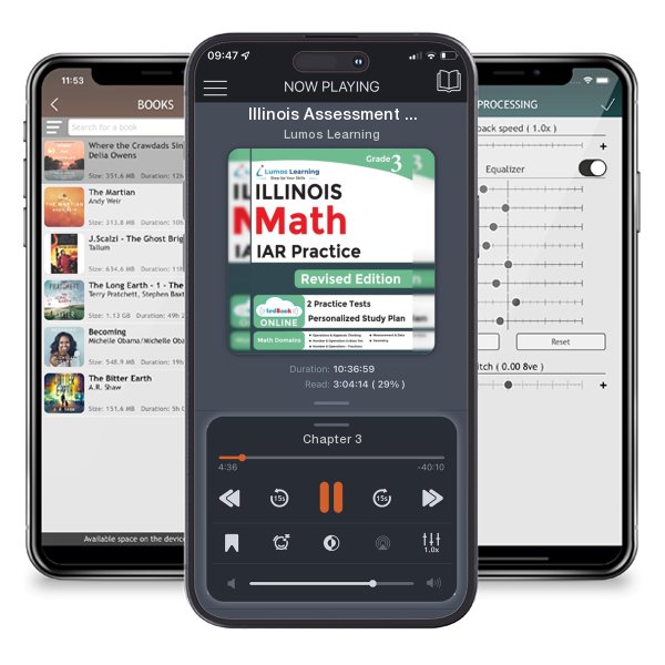 Download fo free audiobook Illinois Assessment of Readiness (IAR) Test Practice: 3rd Grade Math Practice Workbook and Full-length Online Assessments: Illinois Test Study Guide by Lumos Learning and listen anywhere on your iOS devices in the ListenBook app.