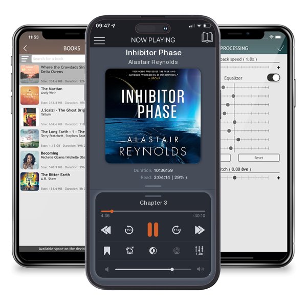 Download fo free audiobook Inhibitor Phase by Alastair Reynolds and listen anywhere on your iOS devices in the ListenBook app.