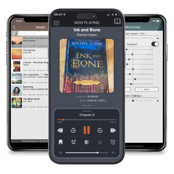 Download fo free audiobook Ink and Bone by Rachel Caine and listen anywhere on your iOS devices in the ListenBook app.