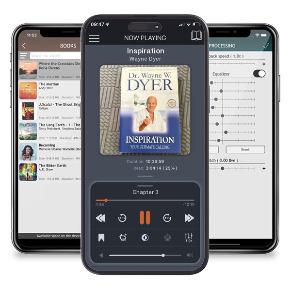 Download fo free audiobook Inspiration by Wayne Dyer and listen anywhere on your iOS devices in the ListenBook app.