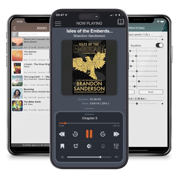 Download fo free audiobook Isles of the Emberdark by Brandon Sanderson and listen anywhere on your iOS devices in the ListenBook app.