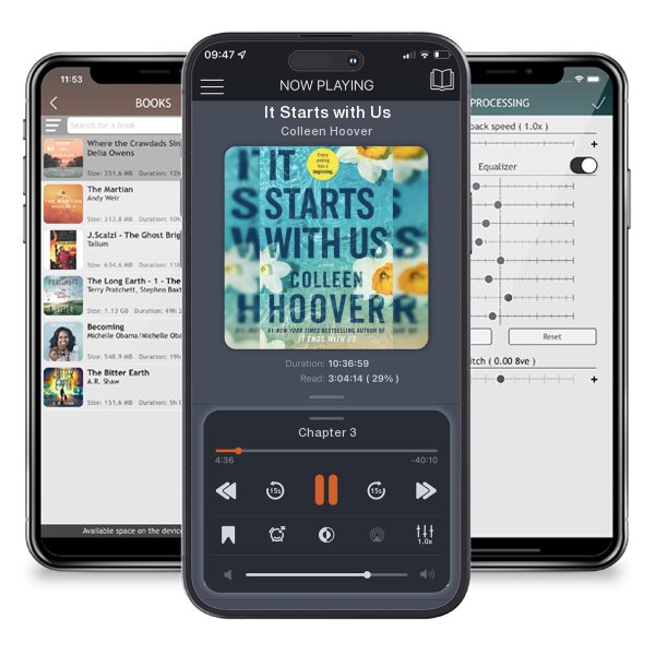 Download fo free audiobook It Starts with Us by Colleen Hoover and listen anywhere on your iOS devices in the ListenBook app.