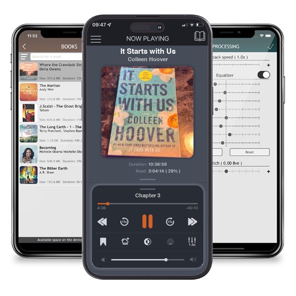 Download fo free audiobook It Starts with Us by Colleen Hoover and listen anywhere on your iOS devices in the ListenBook app.