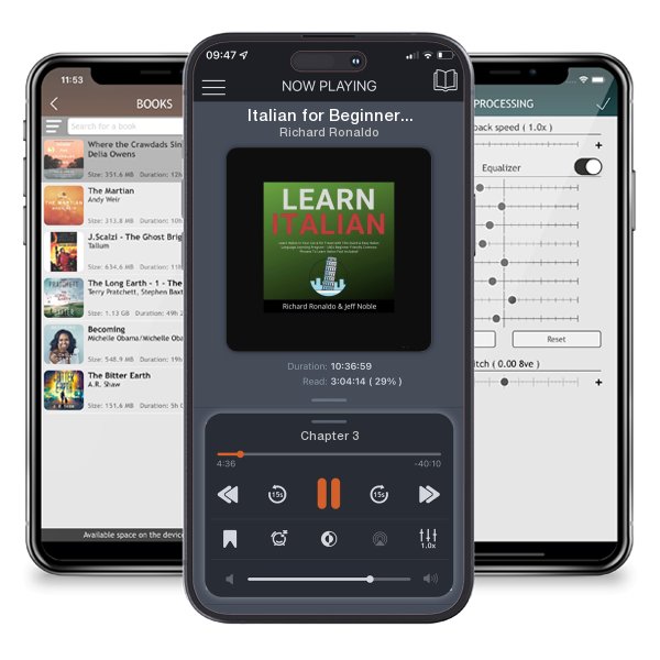 Download fo free audiobook Italian for Beginners by Richard Ronaldo and listen anywhere on your iOS devices in the ListenBook app.