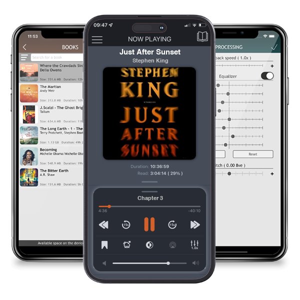 Download fo free audiobook Just After Sunset by Stephen King and listen anywhere on your iOS devices in the ListenBook app.