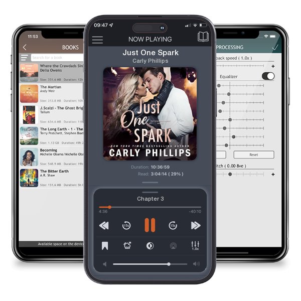 Download fo free audiobook Just One Spark by Carly Phillips and listen anywhere on your iOS devices in the ListenBook app.