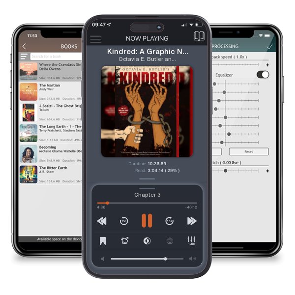Download fo free audiobook Kindred: A Graphic Novel Adaptation by Octavia E. Butler and John Jennings and listen anywhere on your iOS devices in the ListenBook app.