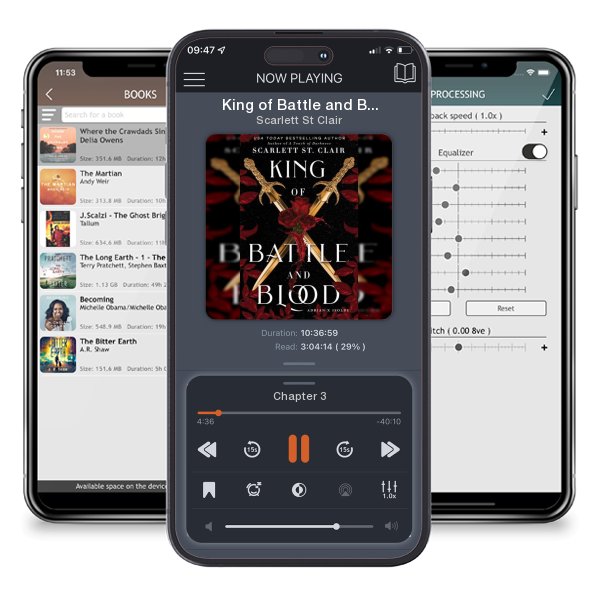 Download fo free audiobook King of Battle and Blood by Scarlett St Clair and listen anywhere on your iOS devices in the ListenBook app.