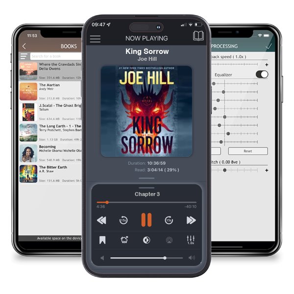 Download fo free audiobook King Sorrow by Joe Hill and listen anywhere on your iOS devices in the ListenBook app.