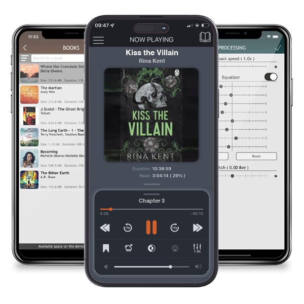 Download fo free audiobook Kiss the Villain by Rina Kent and listen anywhere on your iOS devices in the ListenBook app.