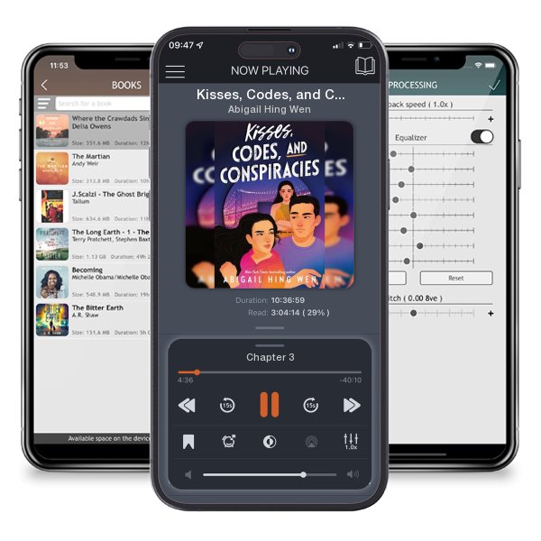 Download fo free audiobook Kisses, Codes, and Conspiracies by Abigail Hing Wen and listen anywhere on your iOS devices in the ListenBook app.