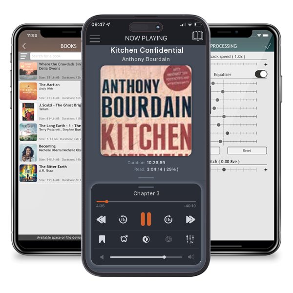 Download fo free audiobook Kitchen Confidential by Anthony Bourdain and listen anywhere on your iOS devices in the ListenBook app.