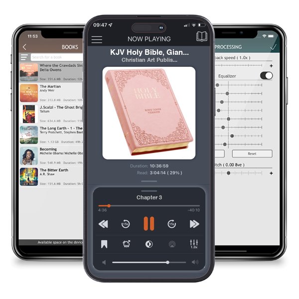 Download fo free audiobook KJV Holy Bible, Giant Print Full-size Faux Leather Red Letter Edition - Thumb Index & Ribbon Marker, King James Version, Pink (KJV Full Size GP Editions) by Christian Art Publishers and listen anywhere on your iOS devices in the ListenBook app.
