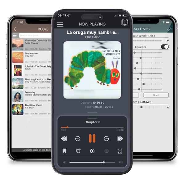 Descargar audiolibro gratis La oruga muy hambrienta (The Very Hungry Caterpillar) by Eric Carle y escuchar en cualquier lugar en sus dispositivos iOS en la aplicación ListenBook.