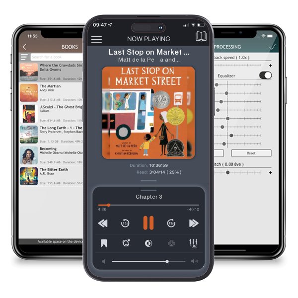 Download fo free audiobook Last Stop on Market Street by Matt de la Peña and Christian Robinson and listen anywhere on your iOS devices in the ListenBook app.
