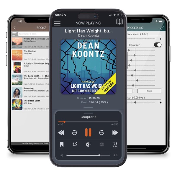 Download fo free audiobook Light Has Weight, but Darkness Does Not by Dean Koontz and listen anywhere on your iOS devices in the ListenBook app.