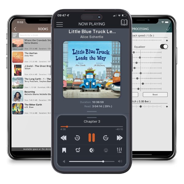 Download fo free audiobook Little Blue Truck Leads the Way Lap Board Book (Board book) by Alice Schertle and listen anywhere on your iOS devices in the ListenBook app.
