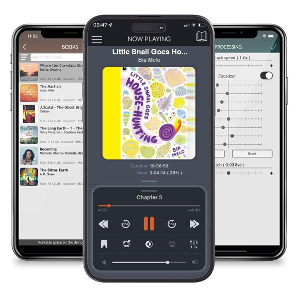 Download fo free audiobook Little Snail Goes House-Hunting by Bia Melo and listen anywhere on your iOS devices in the ListenBook app.
