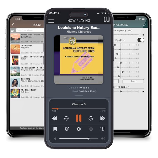 Download fo free audiobook Louisiana Notary Exam Outline 2025: A Simpler and Shorter Study Guide by Michele Childress and listen anywhere on your iOS devices in the ListenBook app.