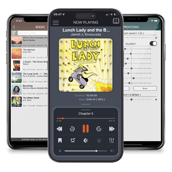 Download fo free audiobook Lunch Lady and the Bake Sale Bandit: Lunch Lady #5 by Jarrett J. Krosoczka and listen anywhere on your iOS devices in the ListenBook app.