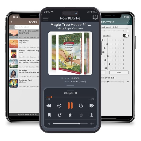 Download fo free audiobook Magic Tree House #1-4 by Mary Pope Osborne and listen anywhere on your iOS devices in the ListenBook app.