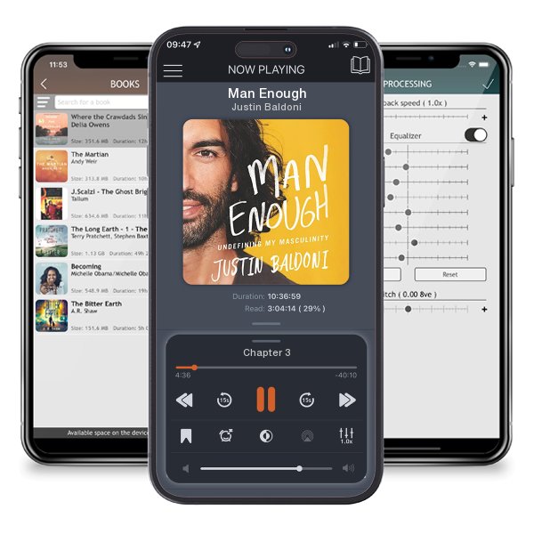Download fo free audiobook Man Enough by Justin Baldoni and listen anywhere on your iOS devices in the ListenBook app.