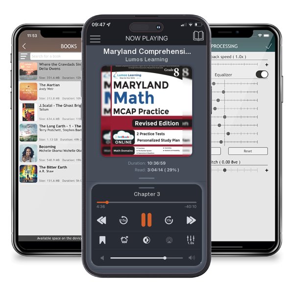 Download fo free audiobook Maryland Comprehensive Assessment Program (MCAP) Test Practice: 8th Grade Math Practice Workbook and Full-length Online Assessments: Maryland Test Stu by Lumos Learning and listen anywhere on your iOS devices in the ListenBook app.