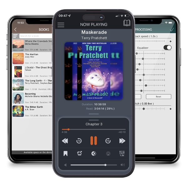 Download fo free audiobook Maskerade by Terry Pratchett and listen anywhere on your iOS devices in the ListenBook app.