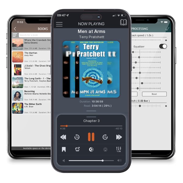 Download fo free audiobook Men at Arms by Terry Pratchett and listen anywhere on your iOS devices in the ListenBook app.