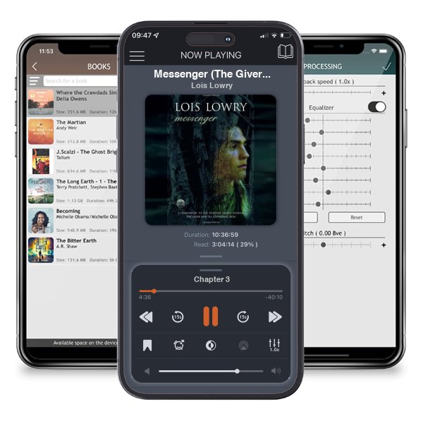 Download fo free audiobook Messenger (The Giver, #3) by Lois Lowry and listen anywhere on your iOS devices in the ListenBook app.