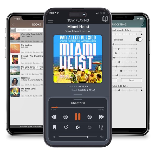 Download fo free audiobook Miami Heist by Van Allen Plexico and listen anywhere on your iOS devices in the ListenBook app.