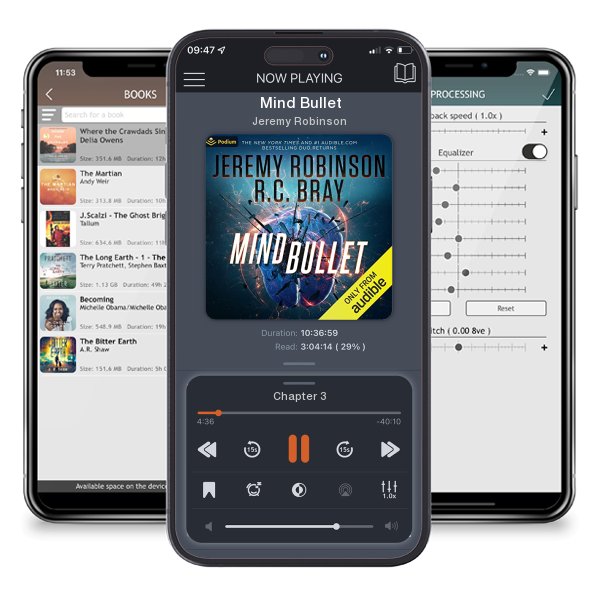 Download fo free audiobook Mind Bullet by Jeremy Robinson and listen anywhere on your iOS devices in the ListenBook app.