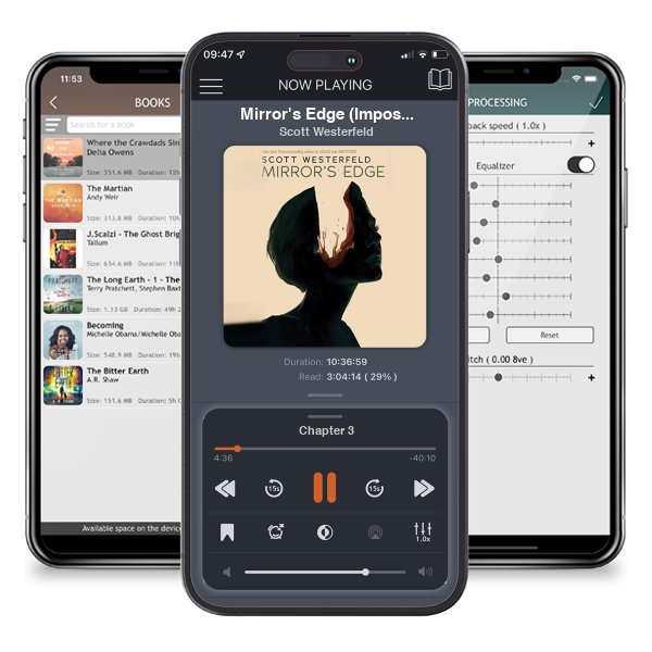Download fo free audiobook Mirror\'s Edge (Impostors, #3) by Scott Westerfeld and listen anywhere on your iOS devices in the ListenBook app.