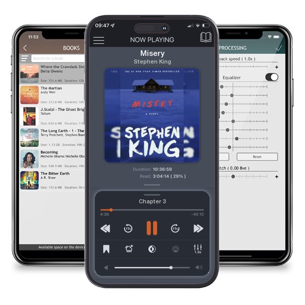Download fo free audiobook Misery by Stephen King and listen anywhere on your iOS devices in the ListenBook app.