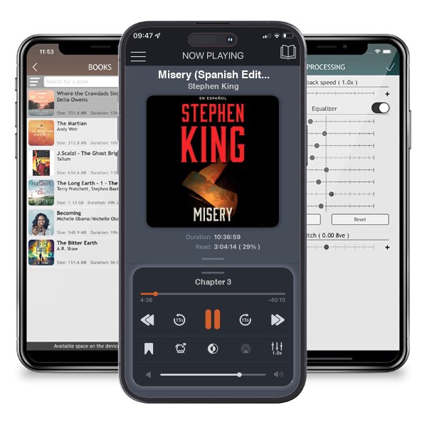 Descargar audiolibro gratis Misery (Spanish Edition) by Stephen King y escuchar en cualquier lugar en sus dispositivos iOS en la aplicación ListenBook.