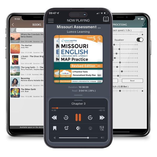 Download fo free audiobook Missouri Assessment Program Test Prep: Grade 5 English Language Arts Literacy (ELA) Practice Workbook and Full-length Online Assessments: MAP Study Gu by Lumos Learning and listen anywhere on your iOS devices in the ListenBook app.